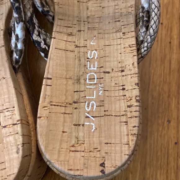 J/Slides NYC Women’s Green Snakeskin Platform Sandals Size 7 - Picture 7 of 11